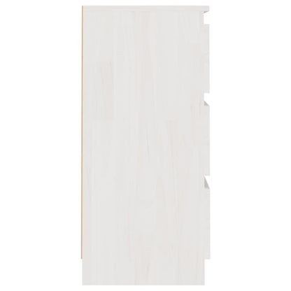 Mesa de cabeceira 40x29,5x64 cm madeira de pinho maciça branco