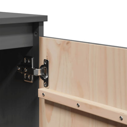 Armário de apoio 60x36x65 cm madeira de pinho maciça cinzento