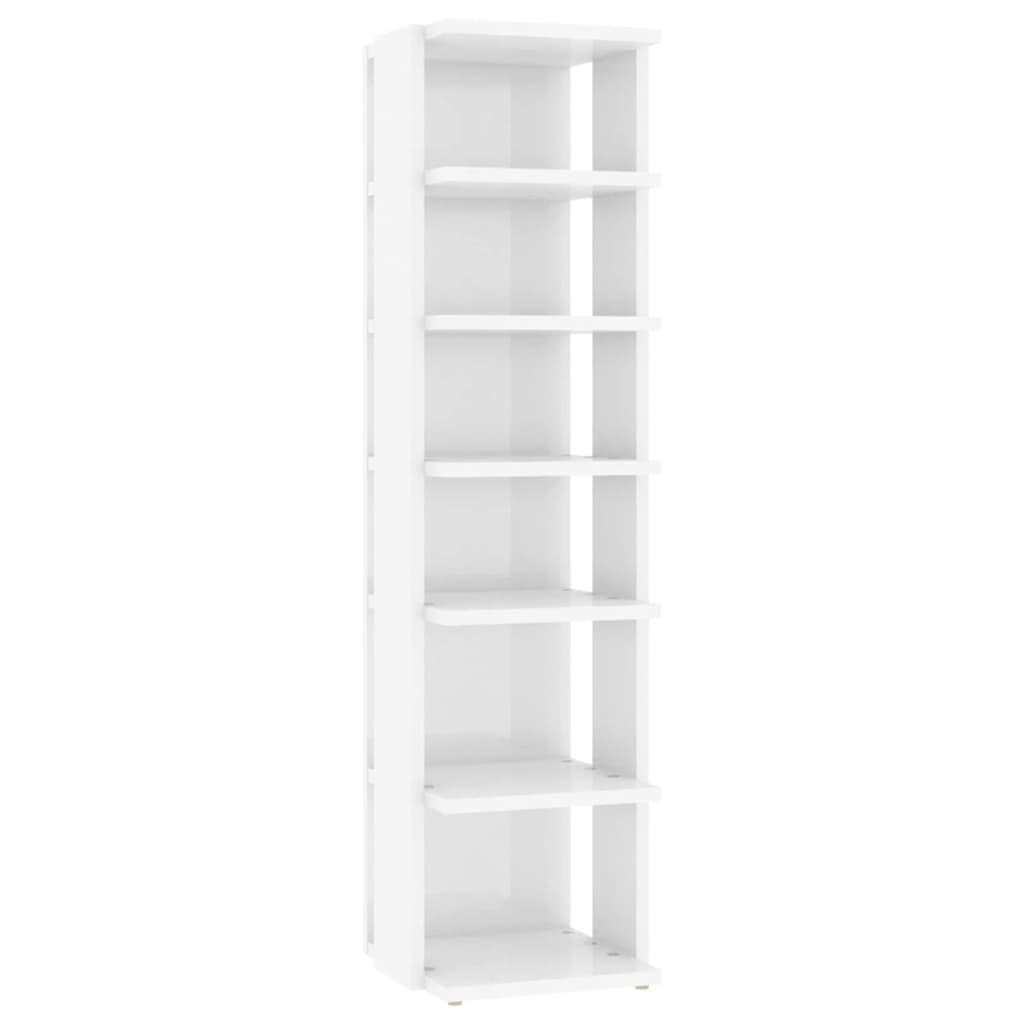 Armários para sapatos 2 pcs 27,5x27x102 cm branco brilhante