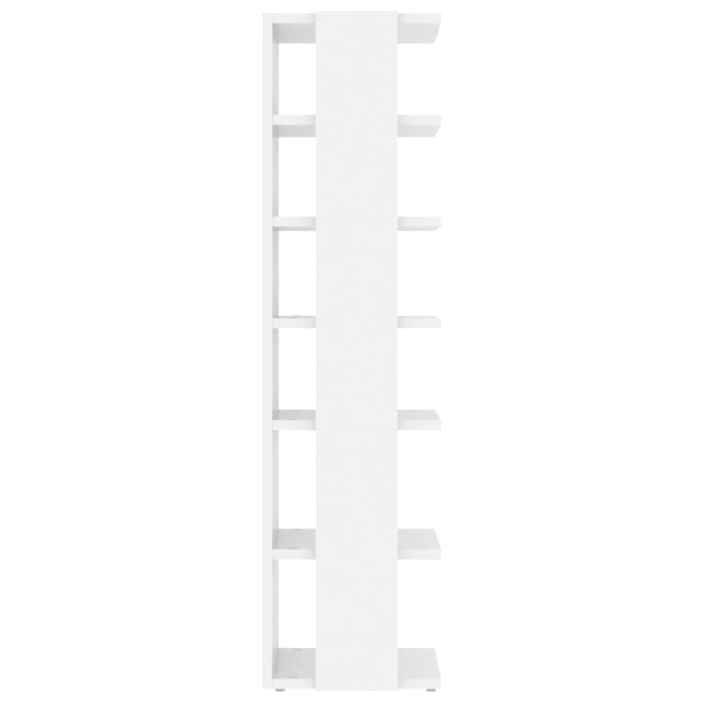 Armários para sapatos 2 pcs 27,5x27x102 cm branco brilhante