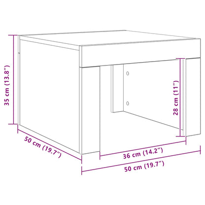 Mesa de centro 50x50x35 cm derivados de madeira cinzento sonoma