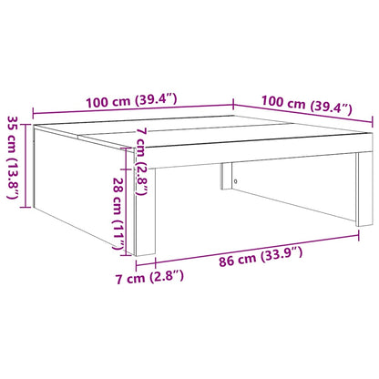 Mesa de centro 100x100x35 cm derivados de madeira branco