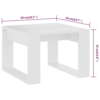 Mesa de apoio 50x50x35 cm derivados de madeira branco
