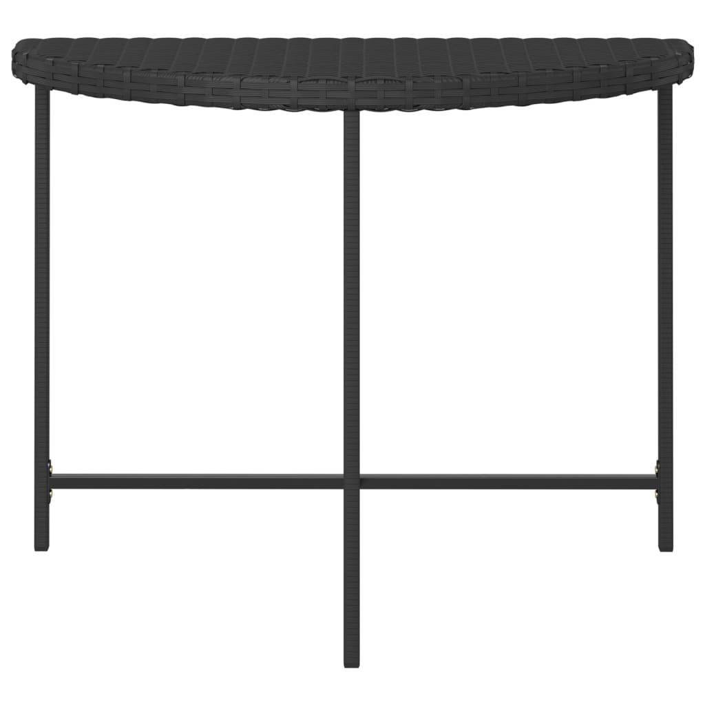 Mesa de jardim 100x50x75 cm vime PE preto