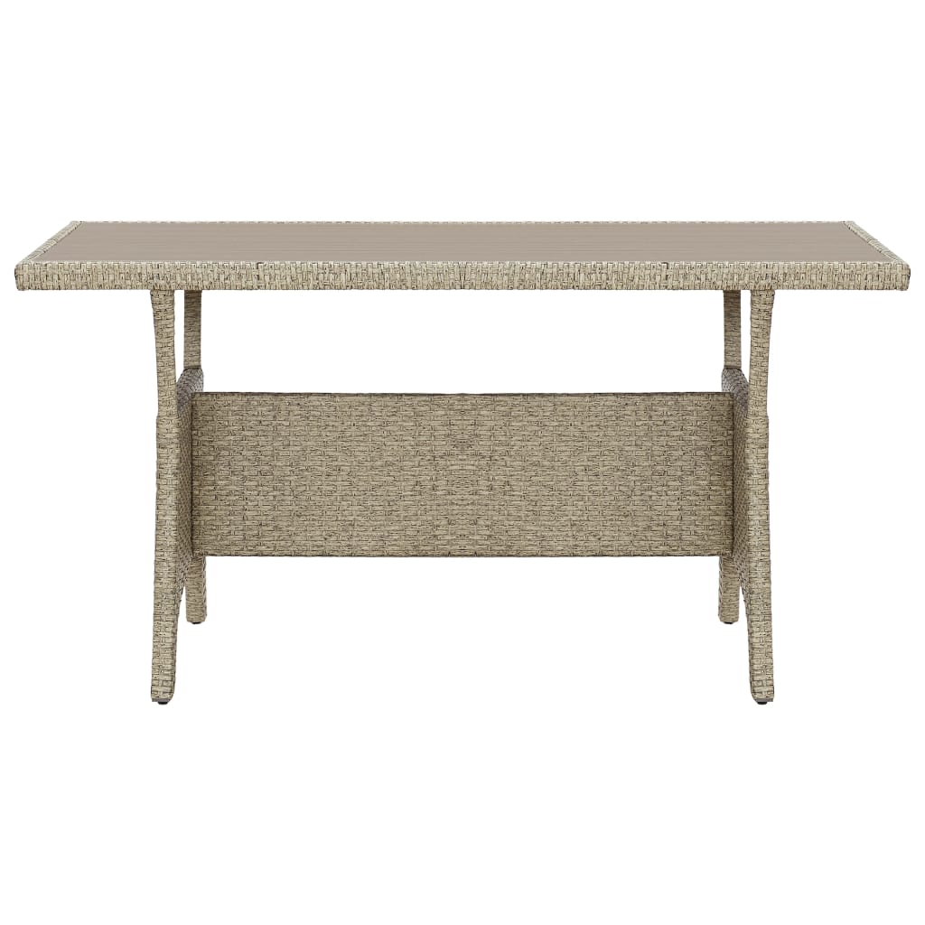 Mesa de jardim 120x70x66 cm vime PE cinzento