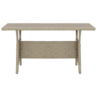 Mesa de jardim 120x70x66 cm vime PE cinzento