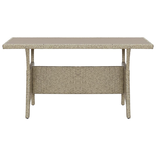 Mesa de jardim 120x70x66 cm vime PE cinzento