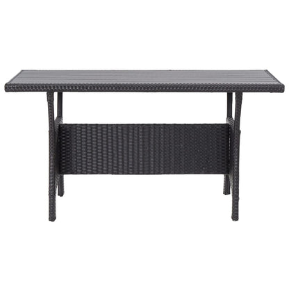 Mesa de jardim 120x70x66 cm vime PE preto