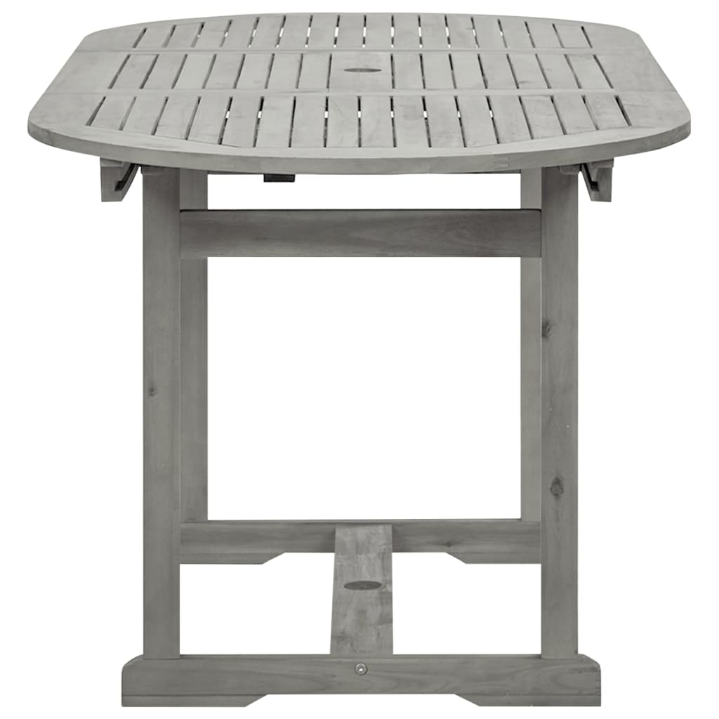 Mesa de jantar p/ jardim (120-170)x80x75 cm acácia maciça