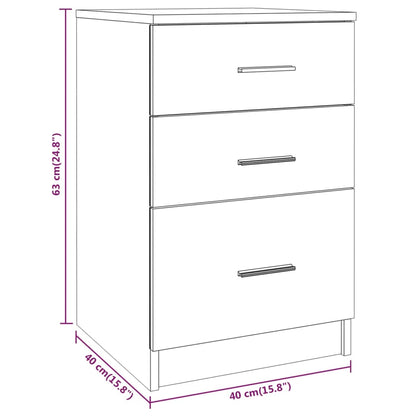 Mesa de cabeceira 40x40x63 cm derivados de madeira branco