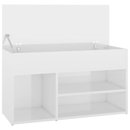Banco sapateira 80x30x45 cm derivados madeira branco brilhante