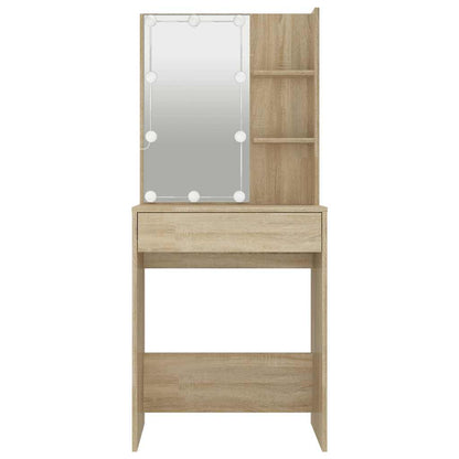 Toucador com LEDs 60x40x140 cm carvalho sonoma