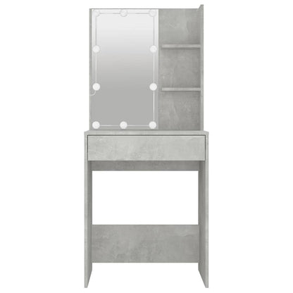 Toucador com LEDs 60x40x140 cm cinzento cimento