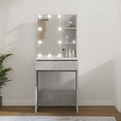 Toucador com LEDs 60x40x140 cm cinzento cimento