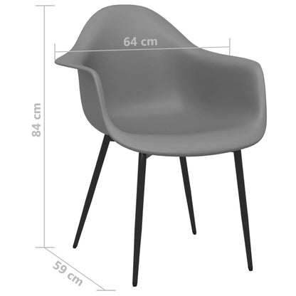 Cadeiras de jantar 4 pcs PP cinzento