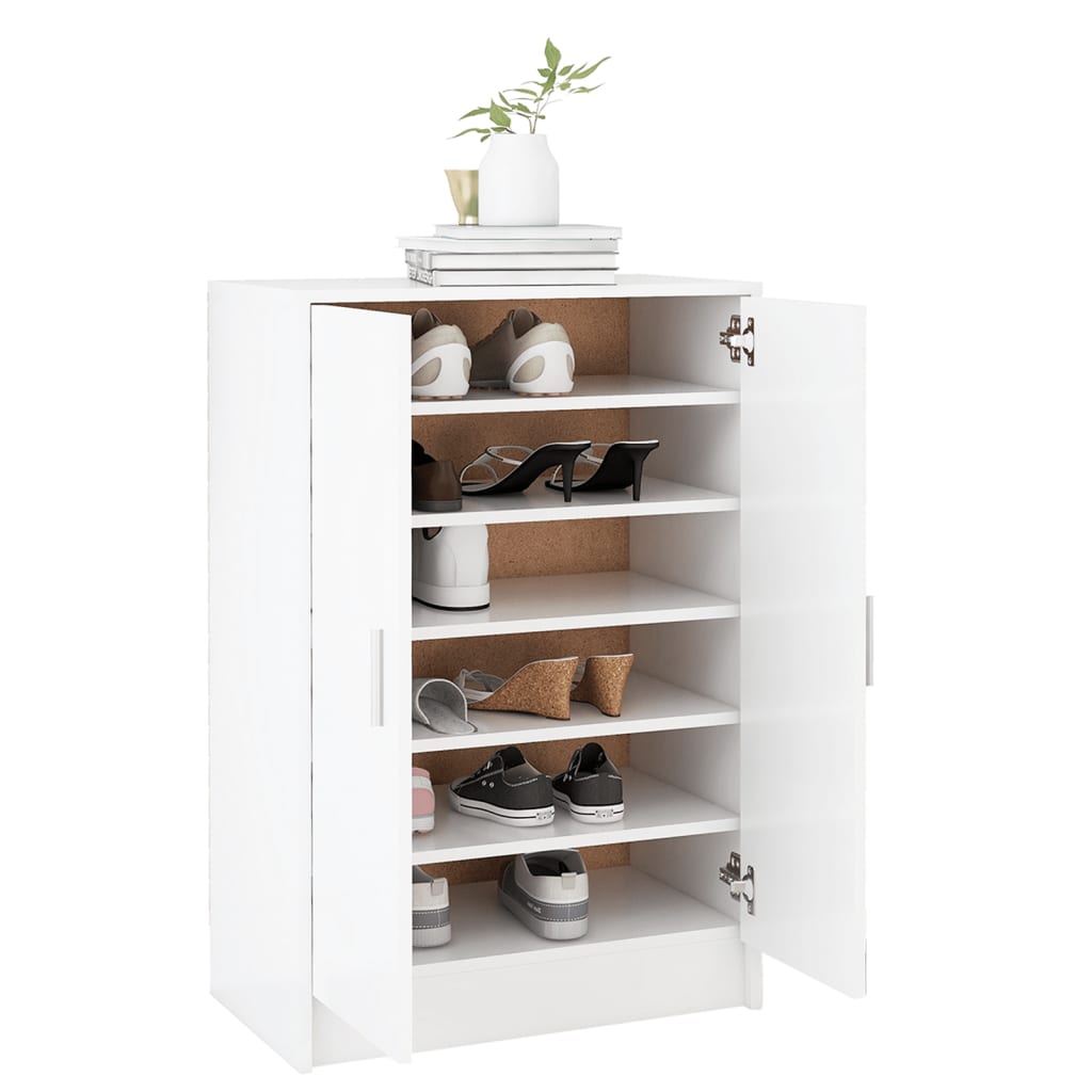 Armário para sapatos 60x35x92 cm derivados de madeira branco