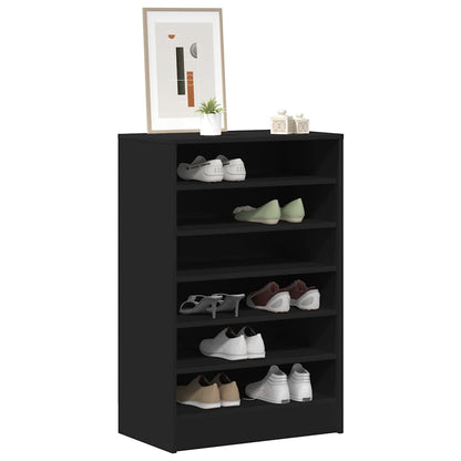 Armário para sapatos 60x35x92 cm derivados de madeira preto