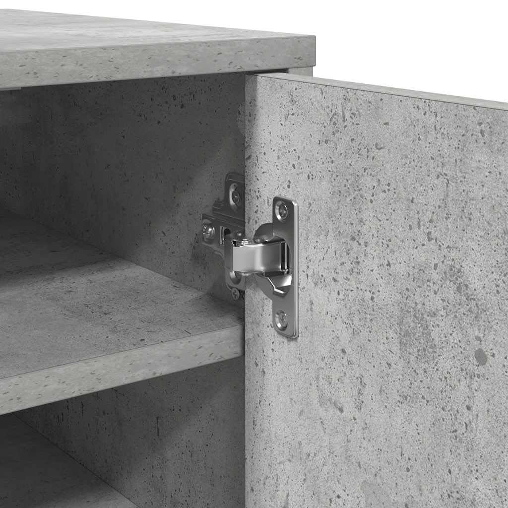 Armário para sapatos derivados de madeira cinzento-cimento