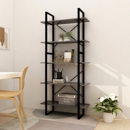 Estante com 5 prateleiras 80x30x175 cm derivados madeira cinza