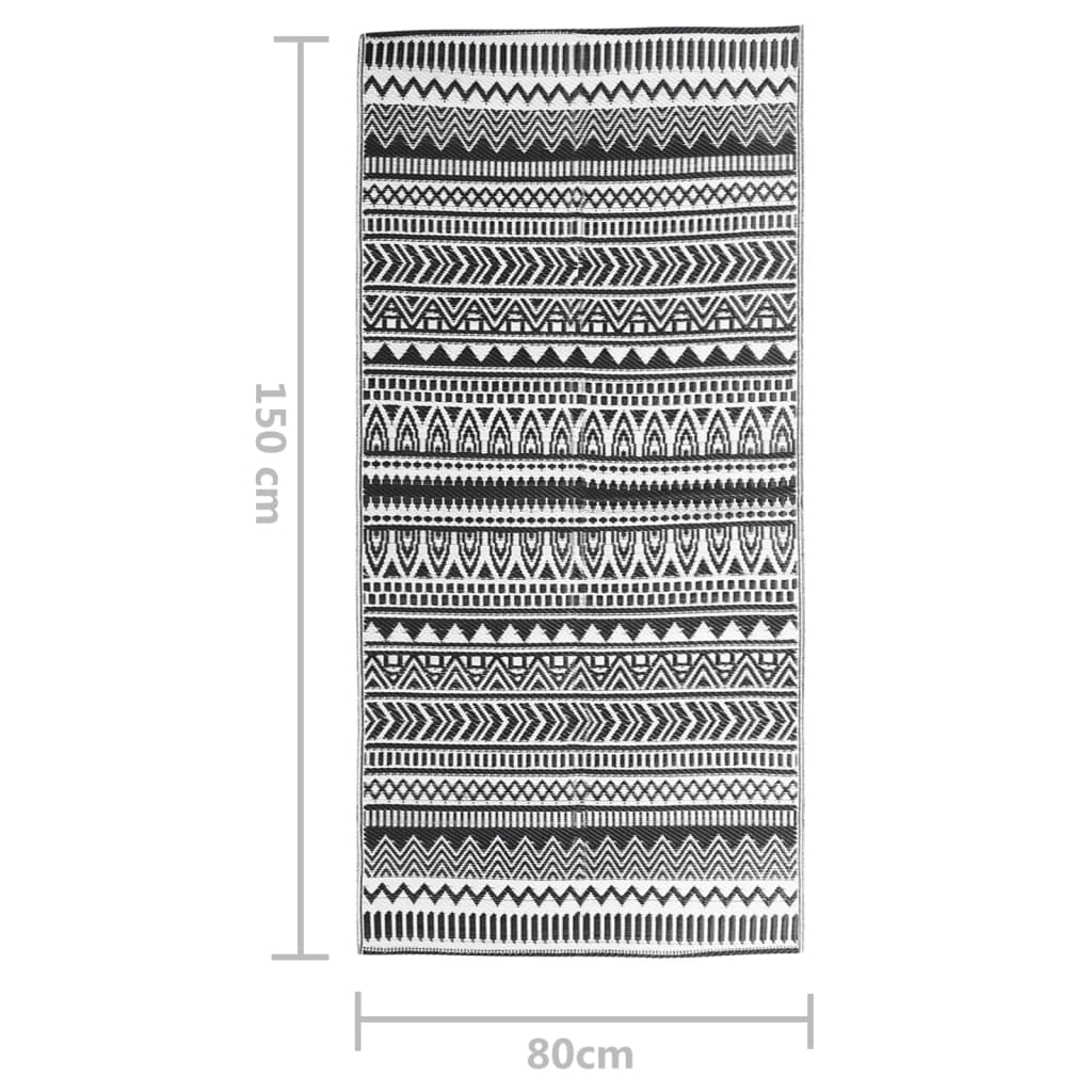 Tapete de exterior 80x150 cm ARAKIL PP preto