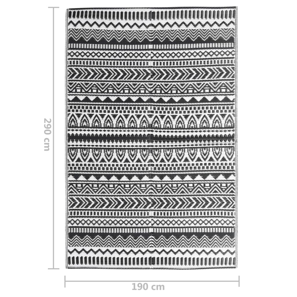 Tapete de exterior 190x290 cm ARAKIL PP preto