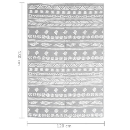 Tapete de exterior 120x180 cm ARAKIL PP cinzento