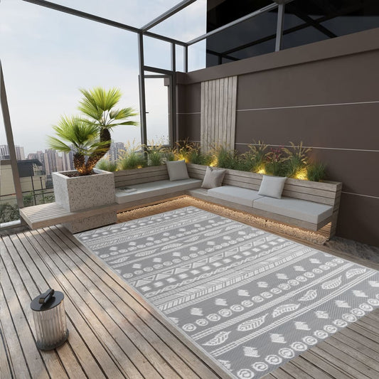 Tapete de exterior 190x290 cm ARAKIL PP cinzento