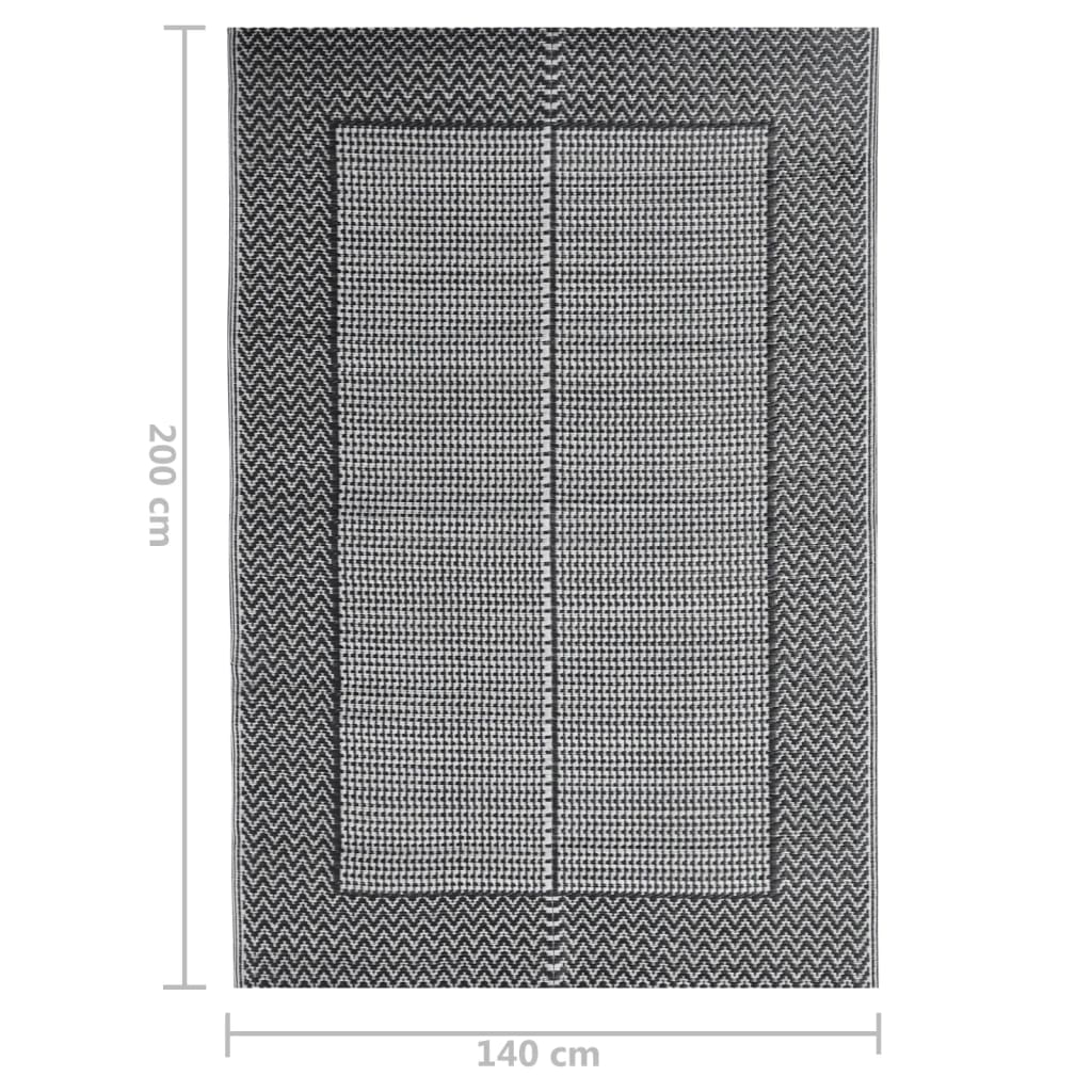 Tapete de exterior 140x200 cm ARAKIL PP preto