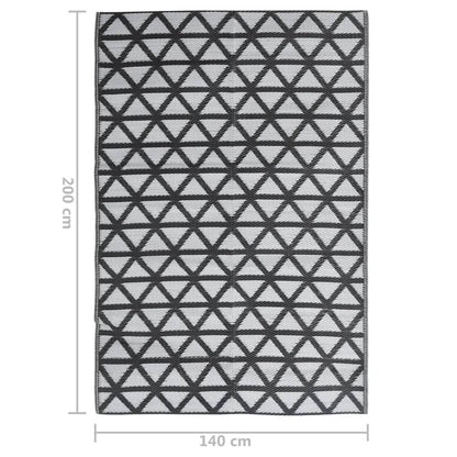 Tapete de exterior 140x200 cm ARAKIL PP preto