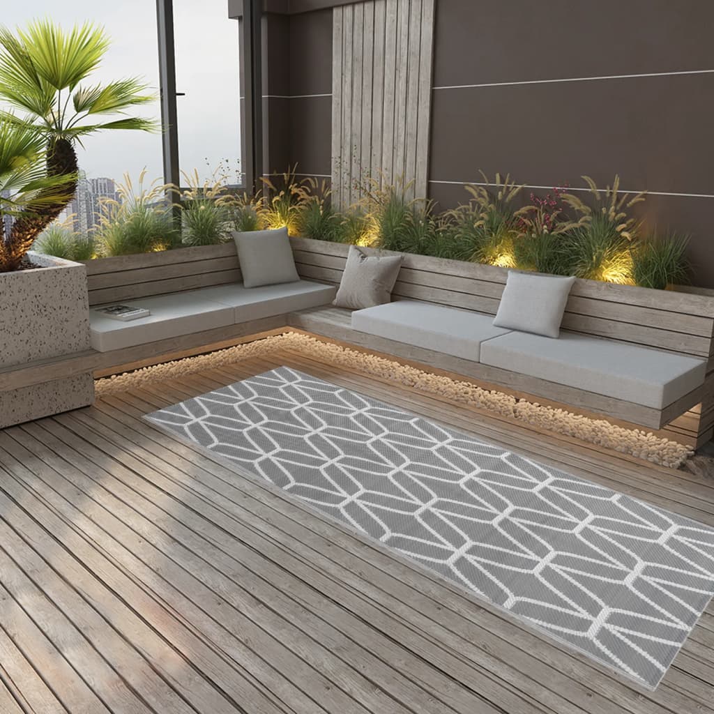 Tapete de exterior 80x250 cm ARAKIL PP cinzento