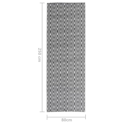 Tapete de exterior 80x250 cm ARAKIL PP preto