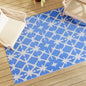Tapete de exterior 140x200 cm ARAKIL PP azul e branco