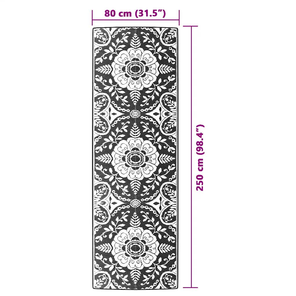 Tapete de exterior 80x250 cm ARAKIL PP cinzento-claro