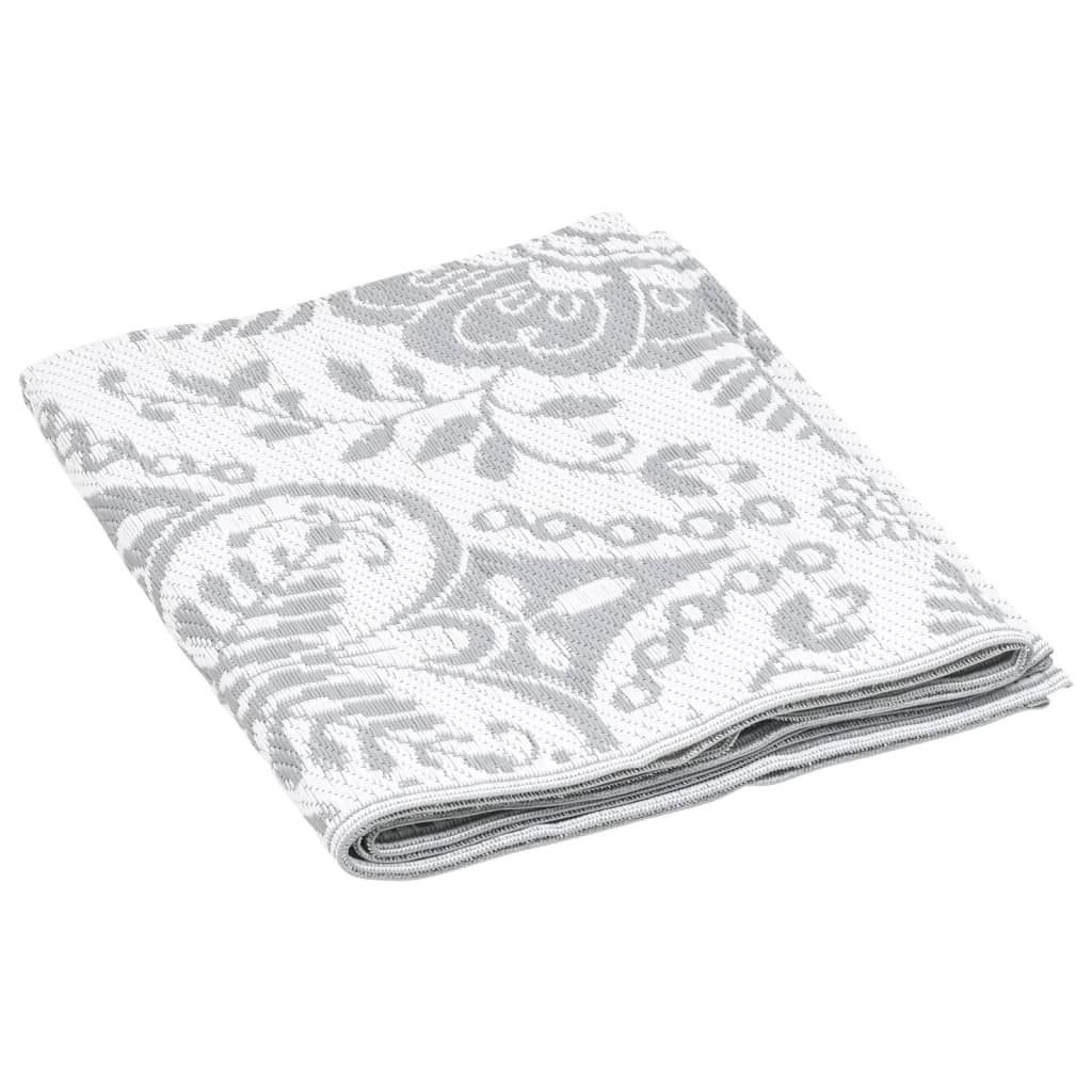 Tapete de exterior 140x200 cm ARAKIL PP cinzento-claro