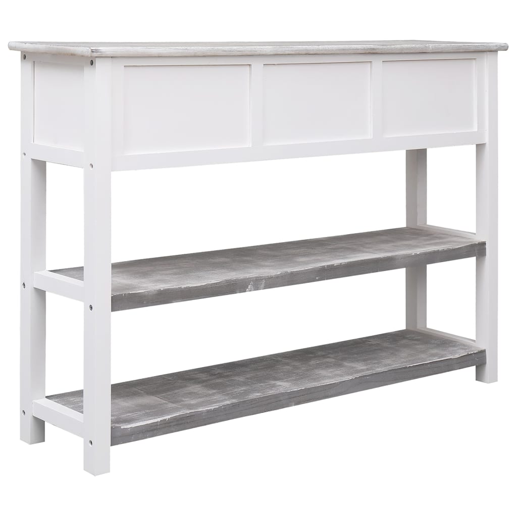 Aparador 108x30x76 cm madeira paulownia maciça cinzento