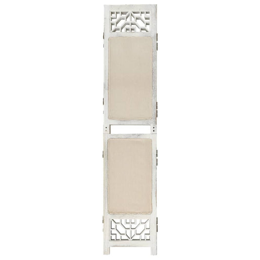 Biombo com 5 painéis 175x165 cm tecido cor creme