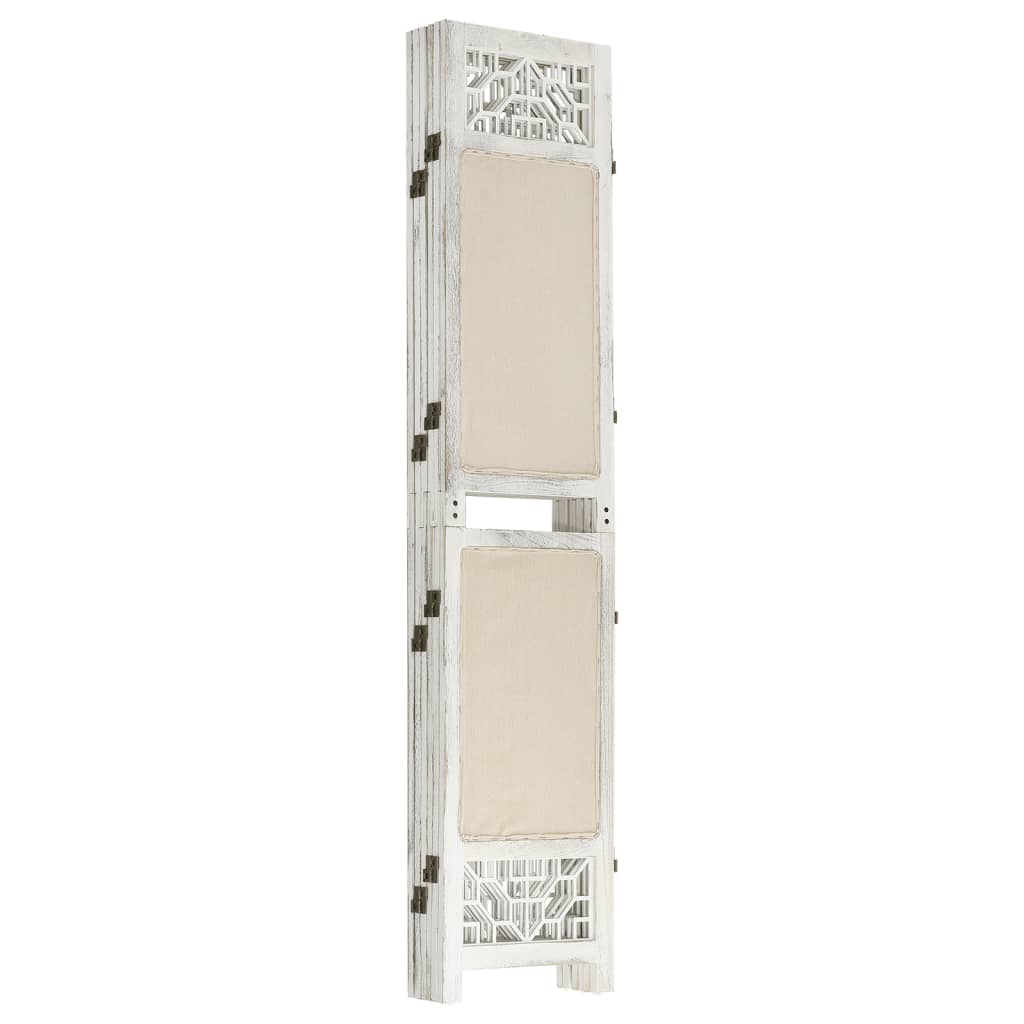 Biombo com 6 painéis 210x165 cm tecido cor creme