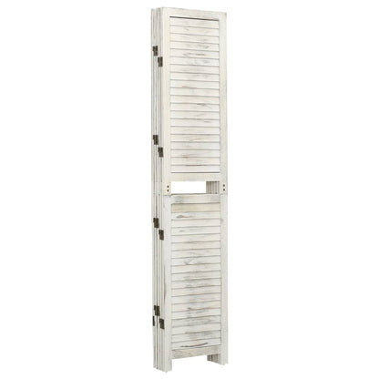 Biombo com 5 painéis 178,5x166 cm madeira branco antigo