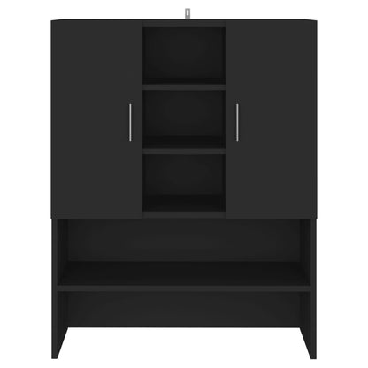 Armário para máquina de lavar roupa preto