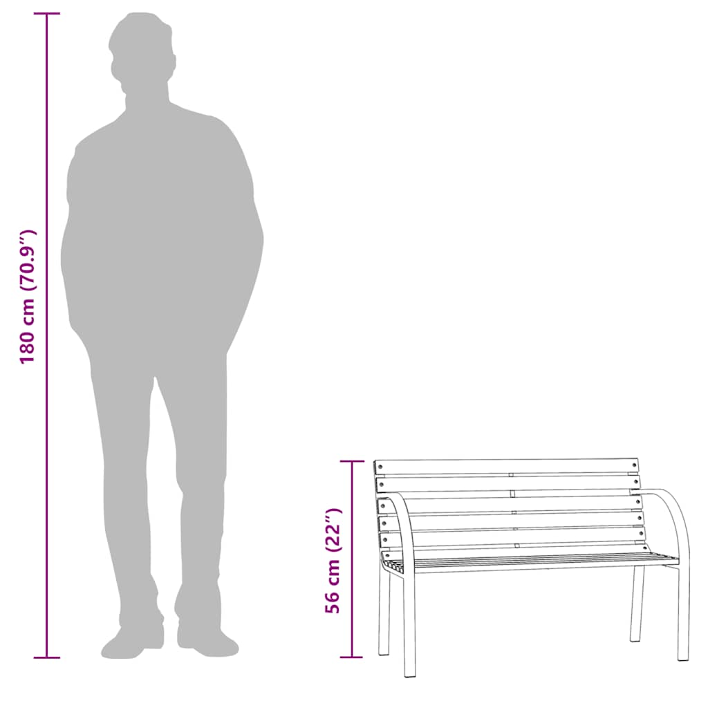 Banco de jardim p/ crianças 81 cm madeira abeto chinês cinzento