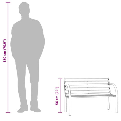 Banco de jardim p/ crianças 81 cm madeira abeto chinês cinzento