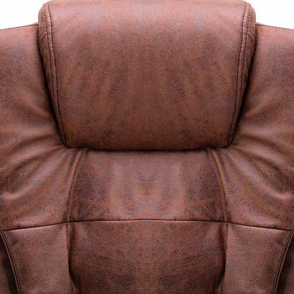 Cadeira massagens p/ escritório couro artificial castanho-claro