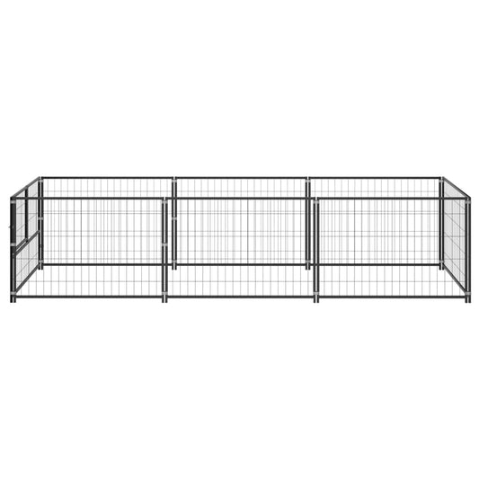 Canil para cães 3 m² aço preto