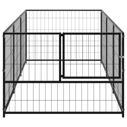 Canil para cães 3 m² aço preto