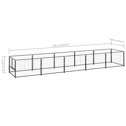 Canil para cães 5 m² aço preto