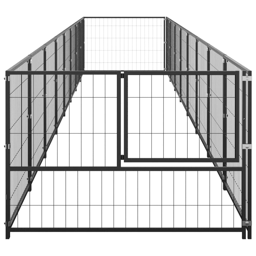 Canil para cães 8 m² aço preto