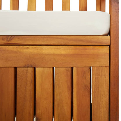 Banco de arrumação c/ almofadão 148 cm madeira de acácia maciça