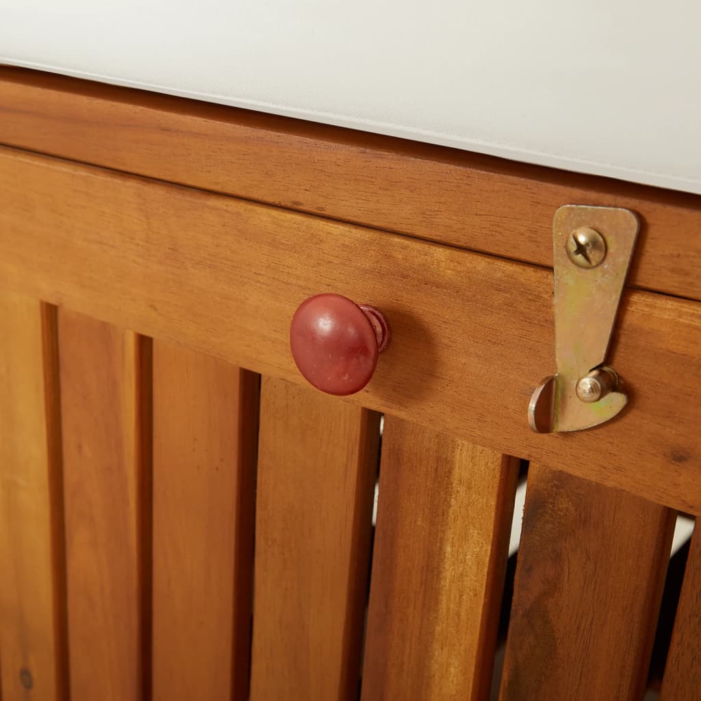 Banco de arrumação c/ almofadão 148 cm madeira de acácia maciça