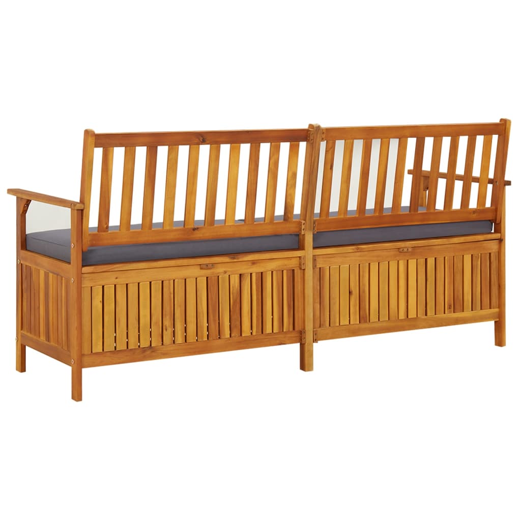 Banco de arrumação c/ almofadão 170 cm madeira de acácia maciça