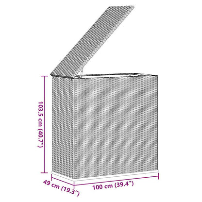 Caixa para almofadões de jardim 100x49x103,5cm vime PE castanho